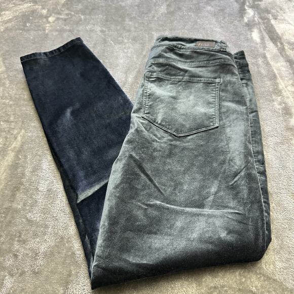 Paige Jeans Womens 28 Blue Hoxton Ankle Peg Button‎ Velvet Skinny Leg Pants - Picture 9 of 12